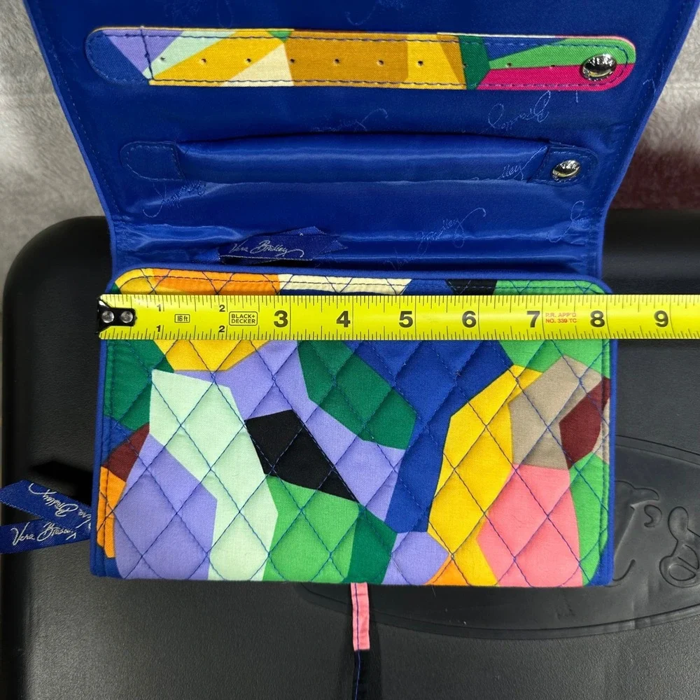 Vera Bradley Jewelry Organizer Womens OS Multi Color Geometric Travel Case Pouch